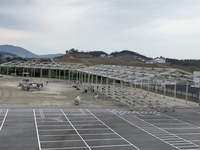 As montagens para o show no dia 18 come&ccedil;aram na &uacute;ltima semana – Foto: Divulga&ccedil;&atilde;o/Hard Rock Live/ND