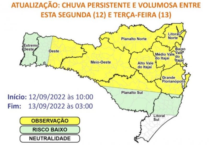 Defesa Civil alerta para temporais nesta segunda (12) – Foto: Defesa Civil/Divulga&ccedil;&atilde;o/ND