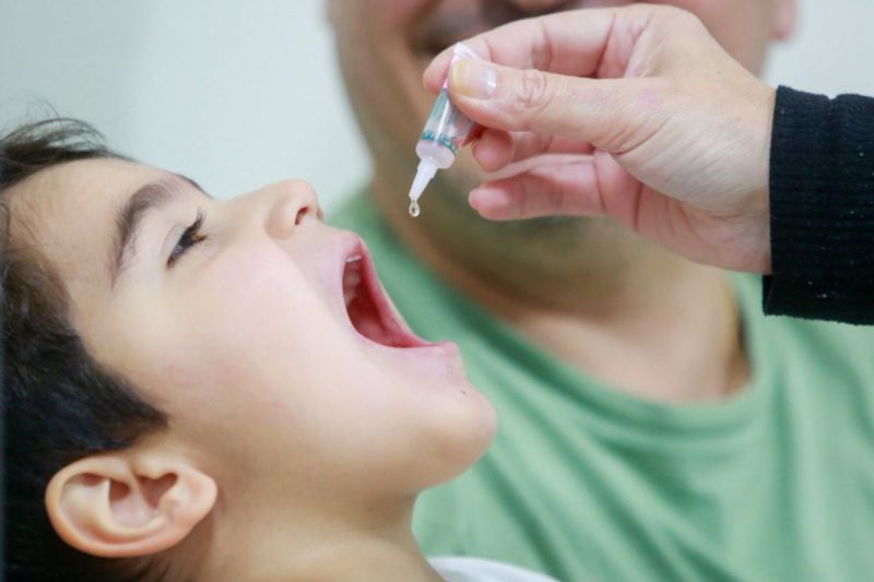 The polio vaccine is given by mouth as drops – Photo: Joinville City Hall/Disclosure