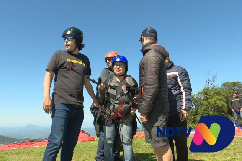 Marcelle se preparando para o salto – Foto: Ricardo Alves/NDTV