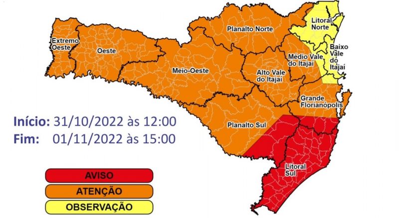Na ter&ccedil;a-feira, as temperaturas seguem abaixo da m&eacute;dia para a esta&ccedil;&atilde;o. – Foto: Defesa Civil/Divulga&ccedil;&atilde;o/ND