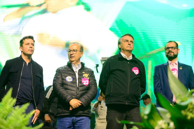 Na foto, Fabrício Oliveira, , Jorginho Mello, Jair Bolsonaro e Jorge Seif