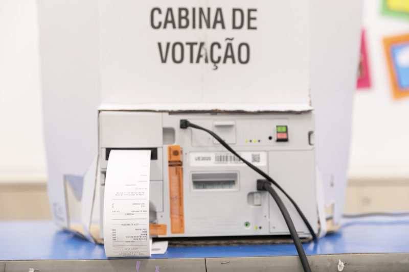 Cabine de vota&ccedil;&atilde;o – Foto: Alejandro Zambrana/TSE/ND