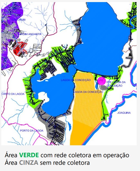 Distribui&ccedil;&atilde;o da rede de esgoto na Lagoa da Concei&ccedil;&atilde;o – Foto: Divulga&ccedil;&atilde;o/ND