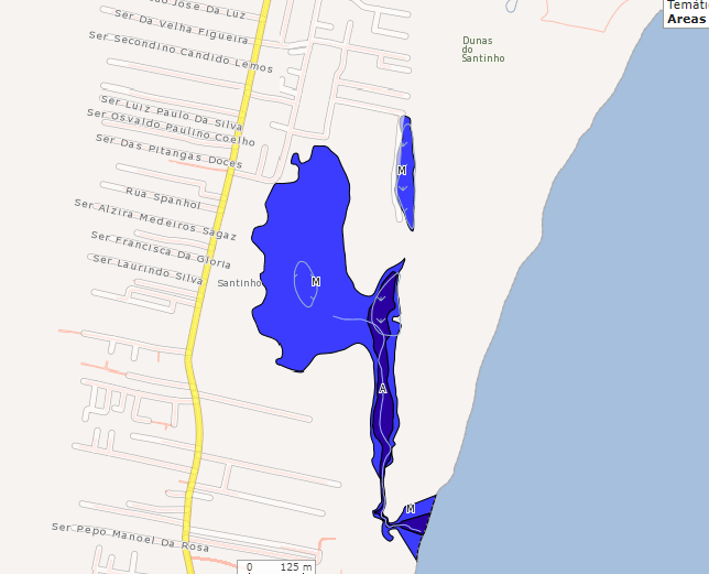 Tamanho da Lagoa do Jacar&eacute; considerando seu trecho inund&aacute;vel, conforme o geoprocessamento da Prefeitura de Florian&oacute;polis – Foto: PMF/Divulga&ccedil;&atilde;o/ND