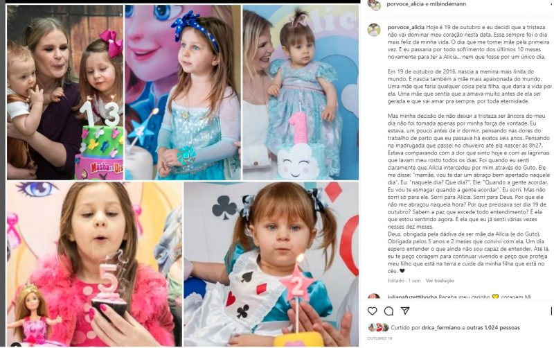 alicia bindemann no dia que faria seis anos ganhoiu uma linda homenagem