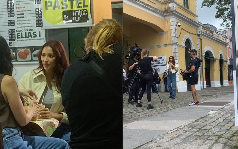 Shay Mitchell no Centro de Florian&oacute;polis – Foto: Reprodu&ccedil;&atilde;o/Redes Sociais/ND