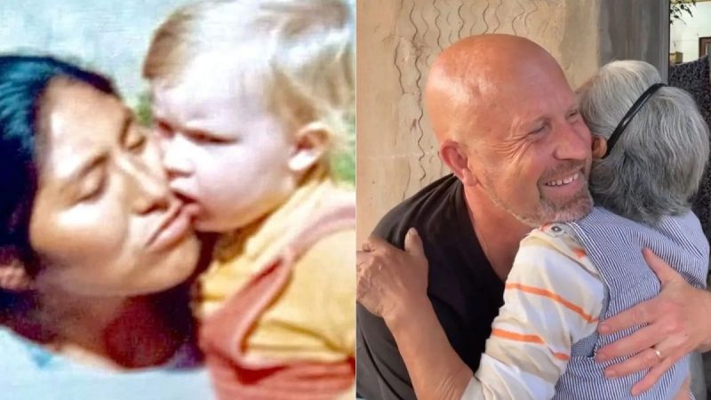 Como eram antes e o reencontro, 45 anos depois: comovente – Foto: Reprodu&ccedil;&atilde;o