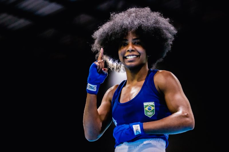 Jogos Sul-americanos Assun&ccedil;&atilde;o 2022 – Boxe – Final 57kg – Na foto a atleta Jucielen Cerqueira Romeu. Foto: Miriam Jeske/COB
