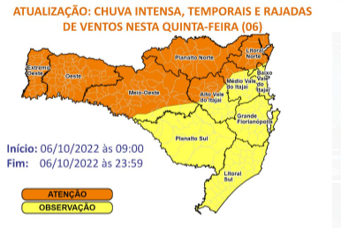 Chuva intensa nesta quinta-feira (6) – Foto: Defesa Civil/Divulga&ccedil;&atilde;o/ND