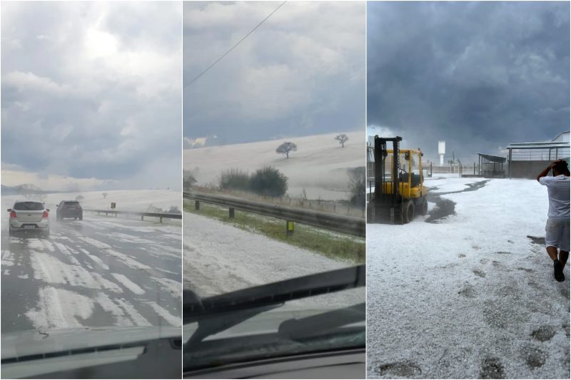 O temporal caiu sobre a cidade por volta das 13h e durou cerca de 15 minutos. – Foto: Reprodu&ccedil;&atilde;o/ND