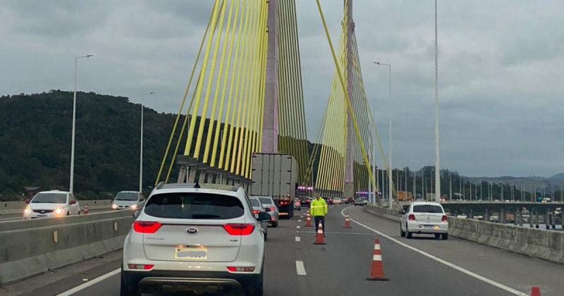 Ve&iacute;culos estar&atilde;o proibidos de trafegar na ponte Anita Garibaldi – Foto: Lucas Borges/Divulga&ccedil;&atilde;o/ND
