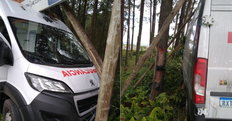 Ap&oacute;s fugir de hospital, paciente furta e bate ambul&acirc;ncia em Lauro Muller – Foto: PMRv/Divulga&ccedil;&atilde;o/ND
