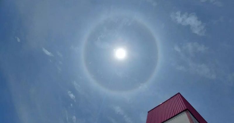 Halo Solar intriga moradores de Brusque, meteorologistas explicam que fen&ocirc;meno n&atilde;o &eacute; raro – Foto: Ciro Groh/O Munic&iacute;pio/Reprodu&ccedil;&atilde;o