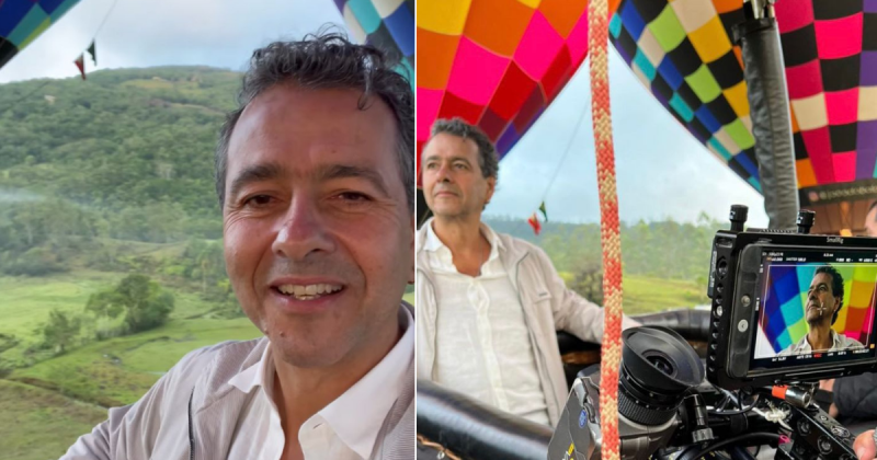 Ator Marcos Palmeira visita Capital dos C&acirc;nions em SC e faz voo de bal&atilde;o – Foto: Internet/Reprodu&ccedil;&atilde;o/ND