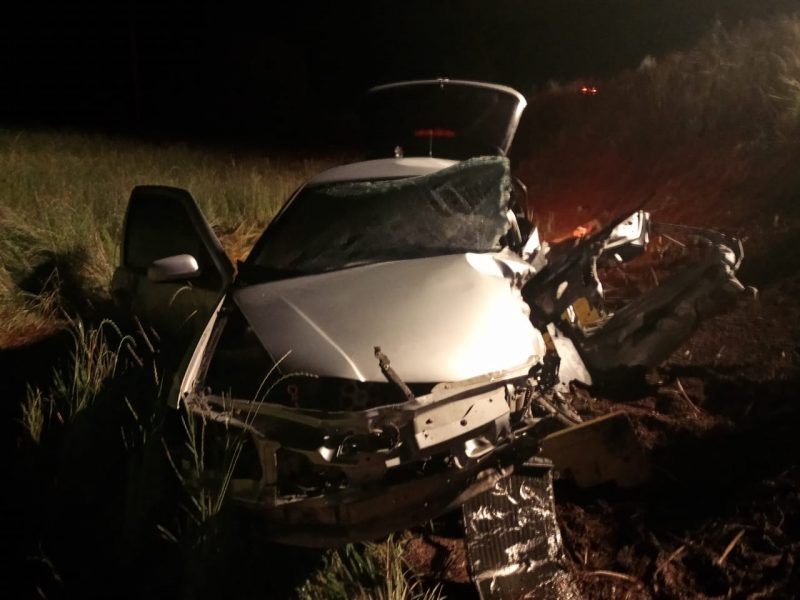 Jovem, de 18 anos, morreu em batida entre tr&ecirc;s carros em Campos Novos. &mdash; Foto: Corpo de Bombeiros/ND