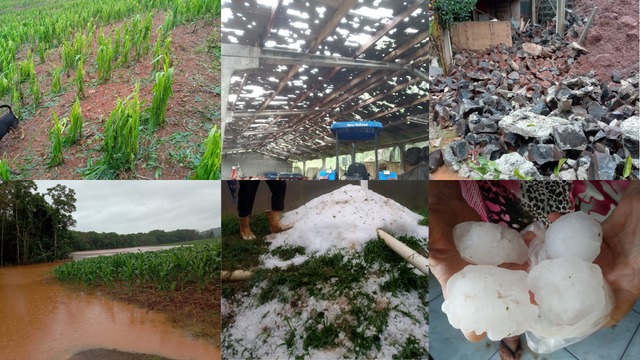 O temporal causou estragos em Bandeirantes, Descanso e Marema, entre outros munic&iacute;pios. &mdash; Foto: Defesa Civil/Reprodu&ccedil;&atilde;o/Internet/ND