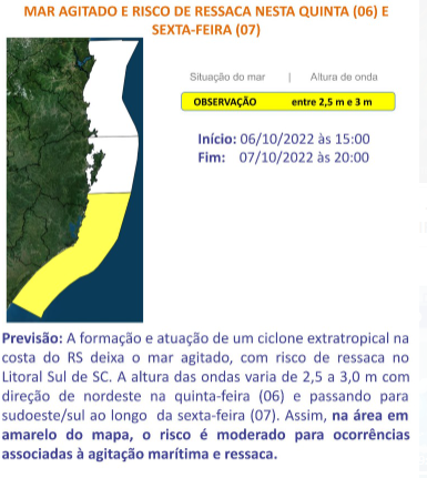 Defesa Civil alerta para mar agitado nesta quinta (6) – Foto: Defesa Civil/Divulga&ccedil;&atilde;o/ND