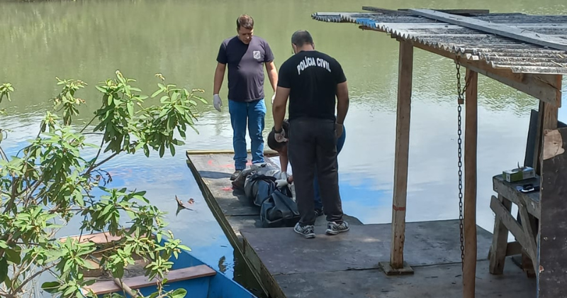 Cad&aacute;ver foi visto por populares boiando no rio Perequ&ecirc; – Foto: PM/Reprodu&ccedil;&atilde;o/ND
