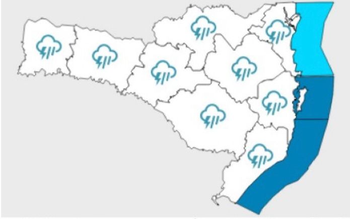 Tempo permanece inst&aacute;vel com nuvens e chuva em Santa Catarina na sexta (14) – Foto: Divulga&ccedil;&atilde;o / Defesa Civil/ ND
