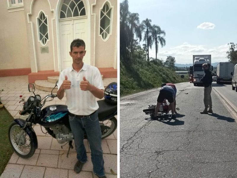 Odair José Leandro was riding a motorcycle that collided with a truck in Pouzo Redondo this Monday (3) – Photo: Disclosure/ND