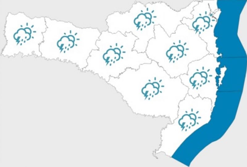 No domingo sob influ&ecirc;ncia de uma frente fria o tempo fica inst&aacute;vel e corre pancadas de chuvas por todas as regi&otilde;es do Estado. – Foto: Defesa Civil/Divulga&ccedil;&atilde;o/ND
