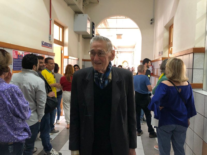 “Respeito a democracia”, Leandro conta que vota h&aacute; 68 anos – Foto: Ada Bahl/ND