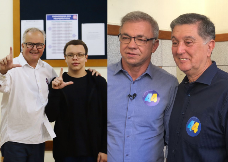 Gean Loureiro, Top&aacute;zio Neto e Afr&acirc;nio Boppr&eacute; votaram na manh&atilde; deste domingo (2) – Foto: Montagem/ND