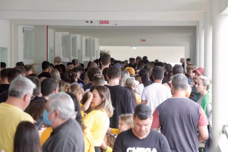 Filas marcaram as elei&ccedil;&otilde;es em Joinville – Foto: Carlos Jr/ND
