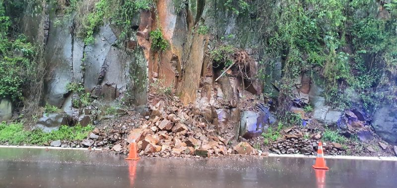 Rodovias federais em Santa Catarina foram afetadas pelas chuvas – Foto: PRF/Divulga&ccedil;&atilde;o/ND