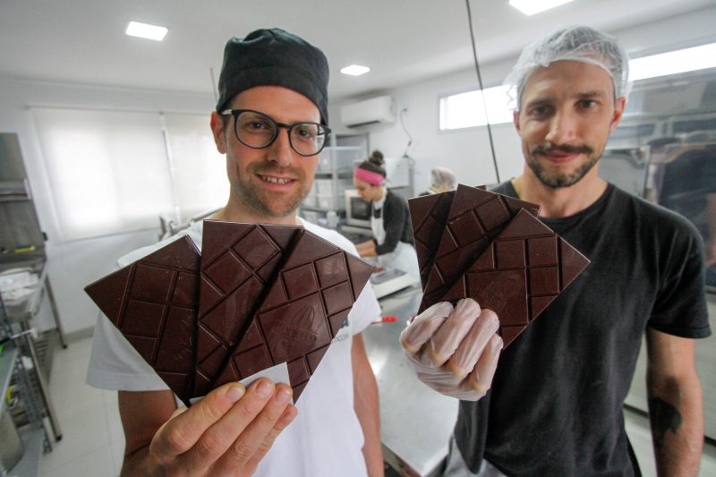 Filipe Carniel and Guilherme Bortoli are the founders of Invento Chocolates.  Photo: Leo Munkhoz/North Dakota.