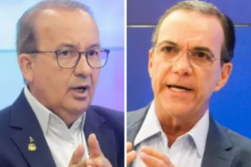 Jorginho Mello (PL) e D&eacute;cio Lima (PT) – Foto: Leo Munhoz/ND