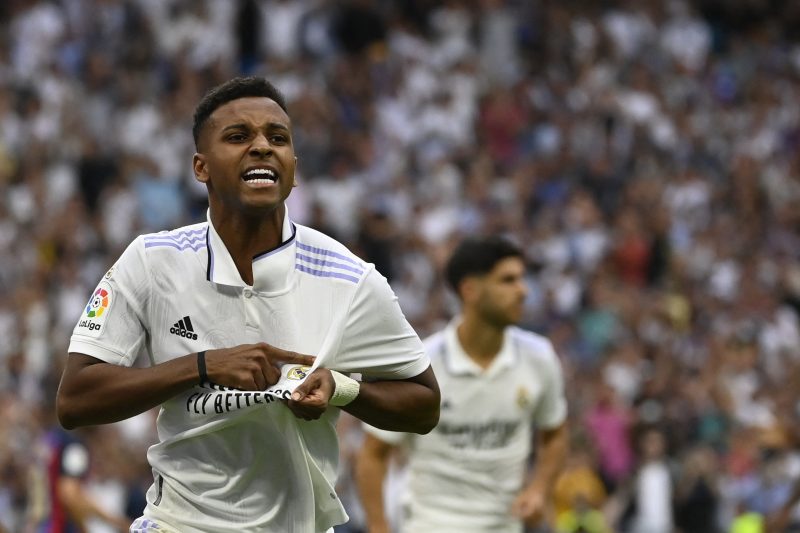 Rodrygo &eacute; um dos destaques do Real Madrid – Foto: PIERRE-PHILIPPE MARCOU / AFP / ND