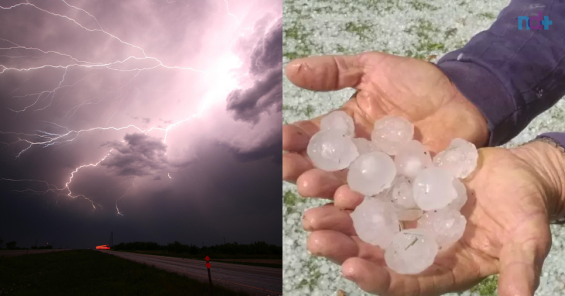 O risco é considerado moderado a alto para temporal, com raios, queda de granizo e rajadas de vento — Foto: Arquivo/ND