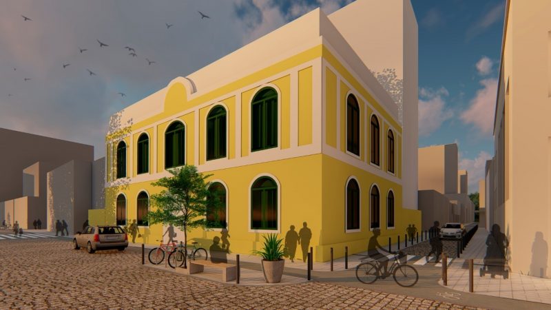 Imagem mostra como vai ficar o entorno da Pra&ccedil;a XV, em Florian&oacute;polis – Foto: Divulga&ccedil;&atilde;o/ND