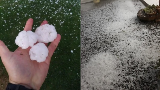 A chuva de granizo causou in&uacute;meros danos no come&ccedil;o da noite desta quarta-feira (19). &mdash; Foto: Internet/Reprodu&ccedil;&atilde;o/ND