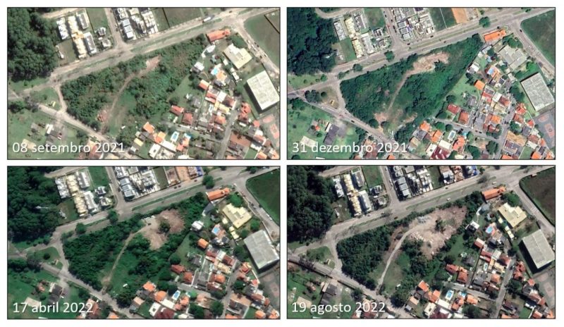 Imagens a&eacute;reas mostram transforma&ccedil;&atilde;o da &aacute;rea – Foto: Google Earth/Divul&ccedil;&atilde;o/ND