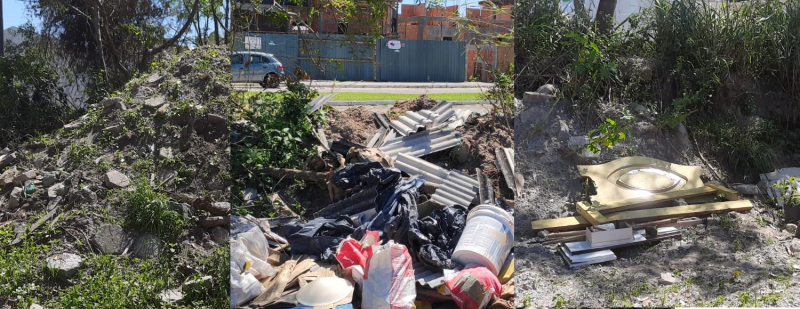 Moradores est&atilde;o lan&ccedil;ando restos de obras e m&oacute;veis no local – Foto: Deise Muller/Divulga&ccedil;&atilde;o/ND