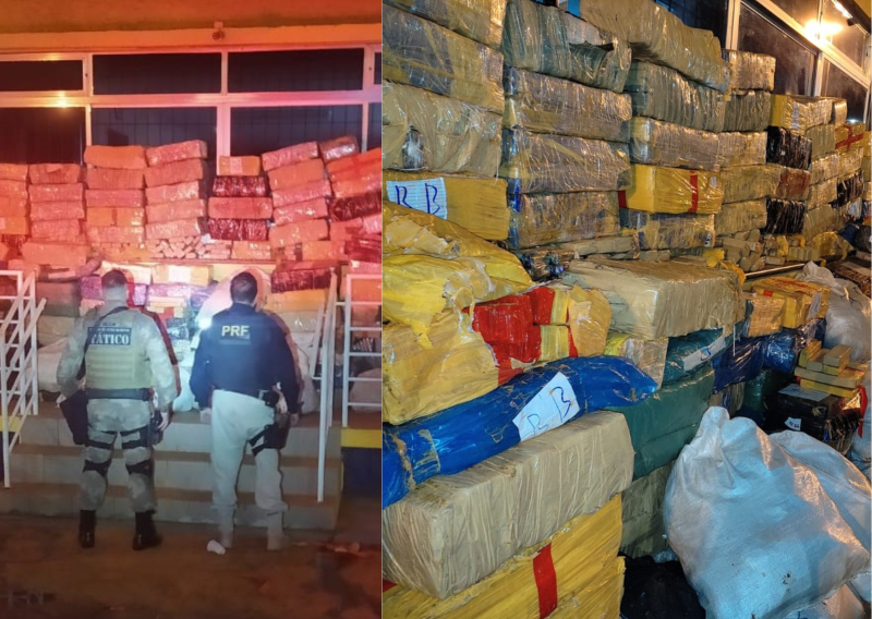 The police seized about 3,000 kg of marijuana and a skunk – Photo: PRF/Disclosure/ND