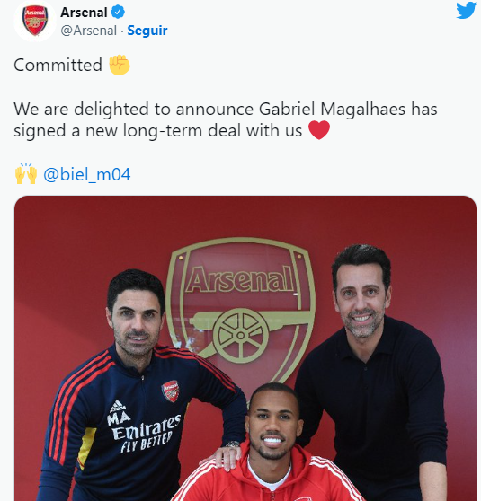 Gabriel Magalh&atilde;es assina com o Arsenal – Foto: Reprodu&ccedil;&atilde;o Twitter