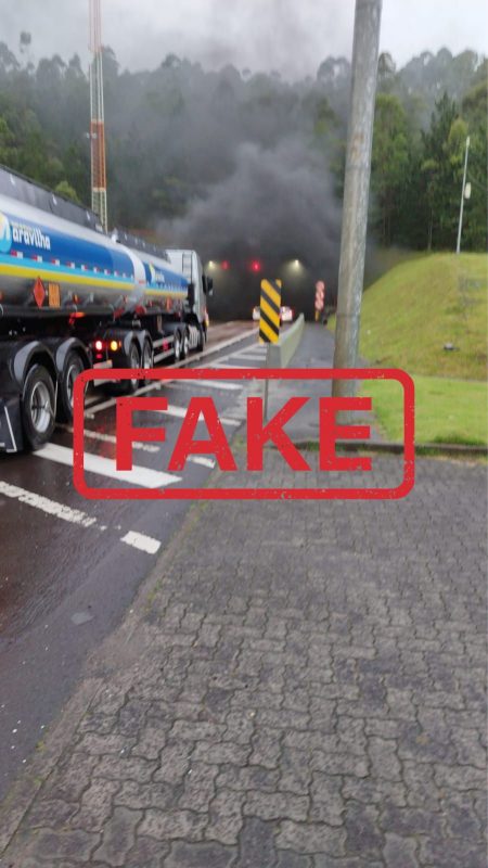 Imagem circula como sendo no t&uacute;nel do Morro do Boi, mas informa&ccedil;&atilde;o &eacute; falsa – Foto: Reprodu&ccedil;&atilde;o/Internet/ND