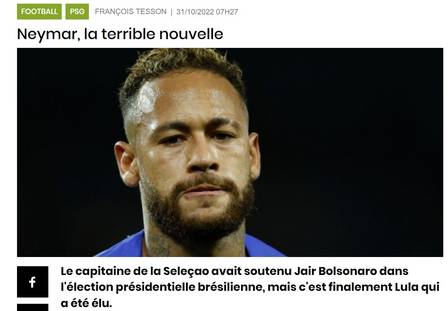 Jornal franc&ecirc;s destacou “derrota” sofrida pelo craque – Foto: Reprodu&ccedil;&atilde;o/Internet/ND