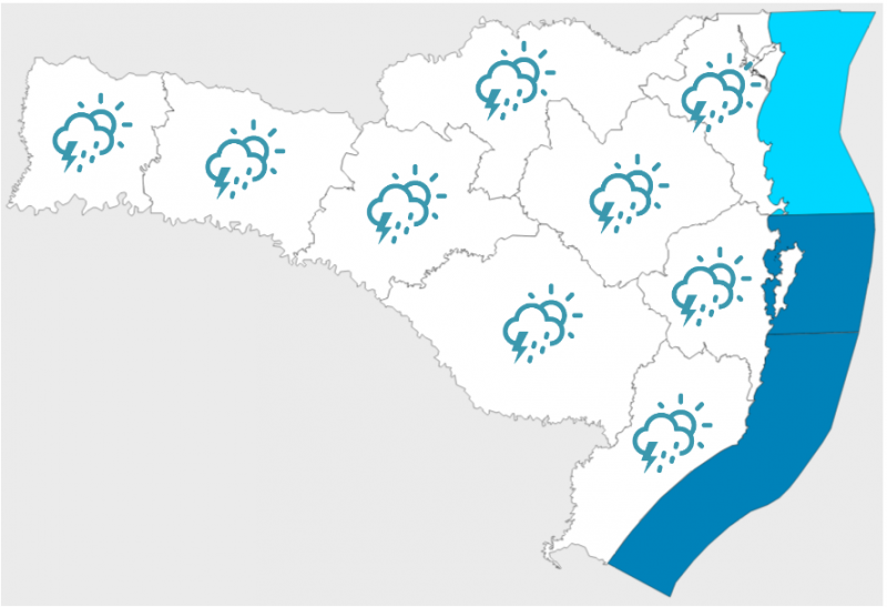 Temporais se alastram pelo Estado durante a quinta-feira – Foto: DCSC/Reprodu&ccedil;&atilde;o/ND