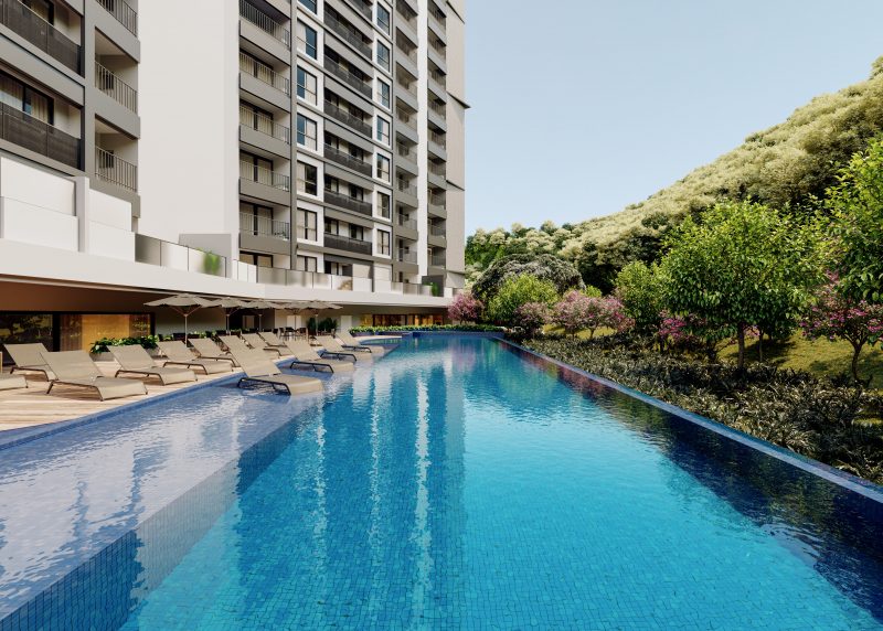 Proje&ccedil;&atilde;o em 3D revela imagens de condom&iacute;nio que est&aacute; em constru&ccedil;&atilde;o na cidade de Cambori&uacute; – Foto: Divulga&ccedil;&atilde;o/ND