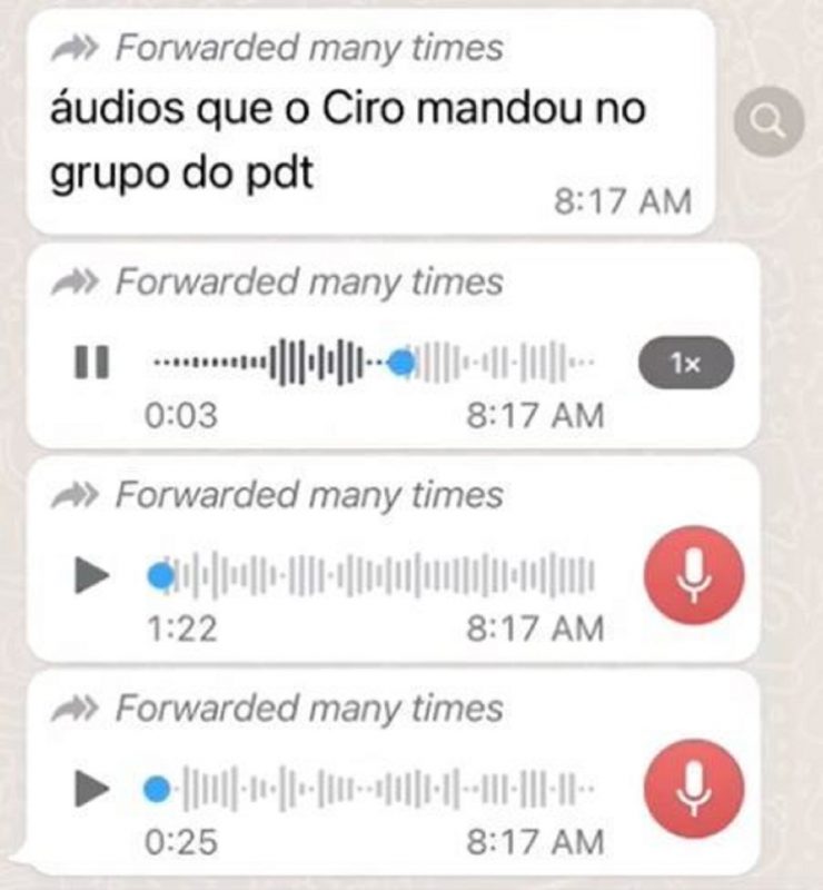 &Aacute;udios de homem se passando por Ciro Gomes s&atilde;o falsos – Foto: Reprodu&ccedil;&atilde;o/ Redes sociais