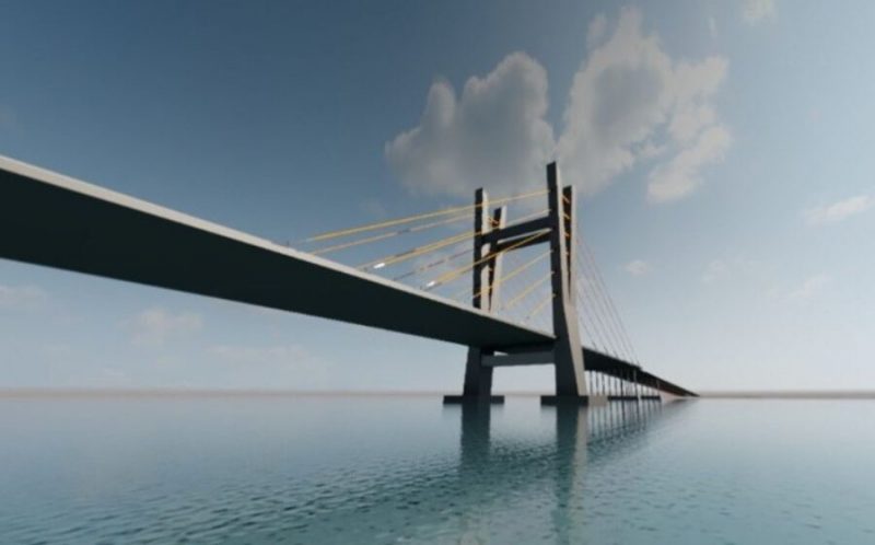 Obra da Ponte do Pontal, em Laguna &eacute; ponto de disc&oacute;rdia entre governos de Jorginho Mello e Carlos Mois&eacute;s da Silva&nbsp; – Foto: SIE/Divulga&ccedil;&atilde;o/ND