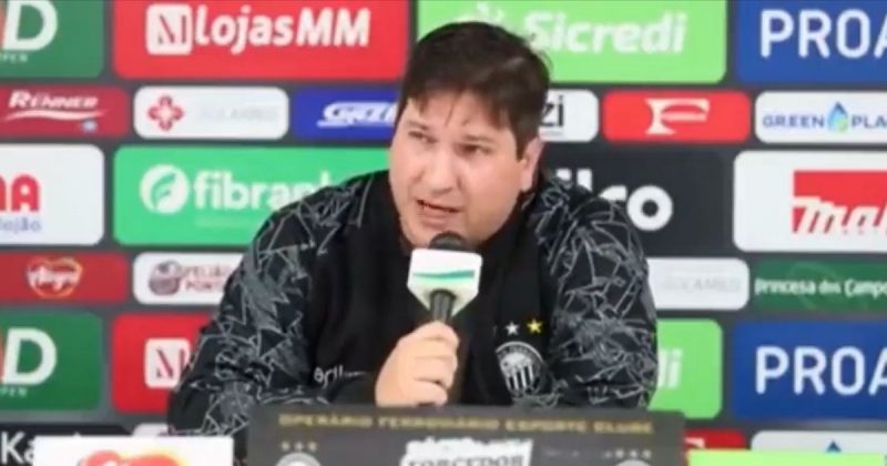 T&eacute;cnico do Oper&aacute;rio detonou a equipe ap&oacute;s a derrota de virada para o Vasco – Foto: Reprodu&ccedil;&atilde;o/Internet/ND