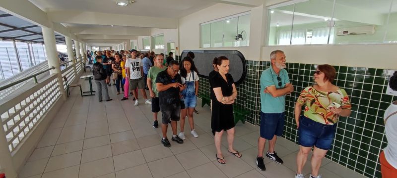 Vota&ccedil;&atilde;o em Joinville na manh&atilde; deste domingo – Foto: Jonathan Rocha/NDTV
