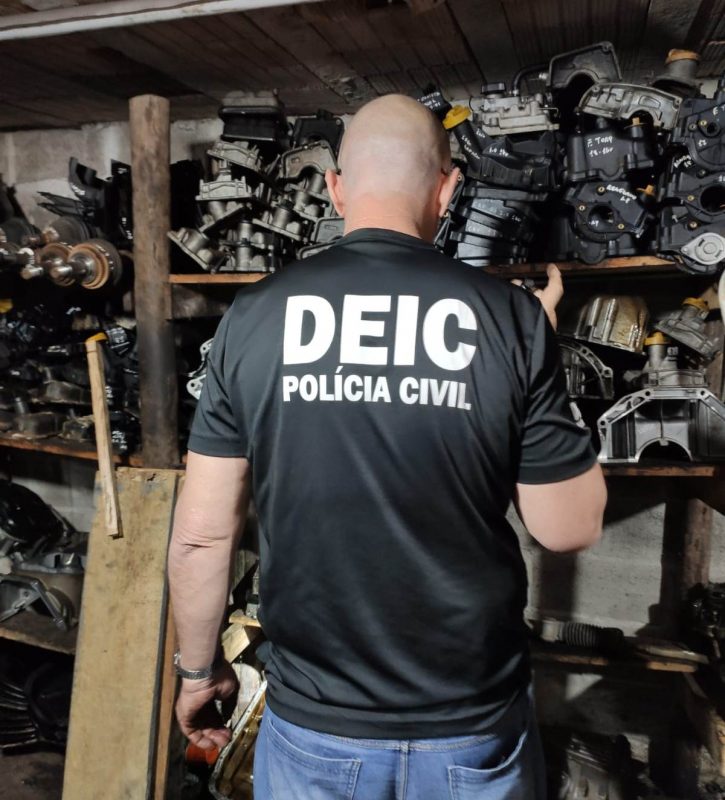 Duas lojas de autope&ccedil;as em S&atilde;o Jos&eacute;, na Grande Florian&oacute;polis, foram alvos da opera&ccedil;&atilde;o “311”, deflagrada pela Pol&iacute;cia Civil – Foto: Pol&iacute;cia Civil/Divulga&ccedil;&atilde;o/ND