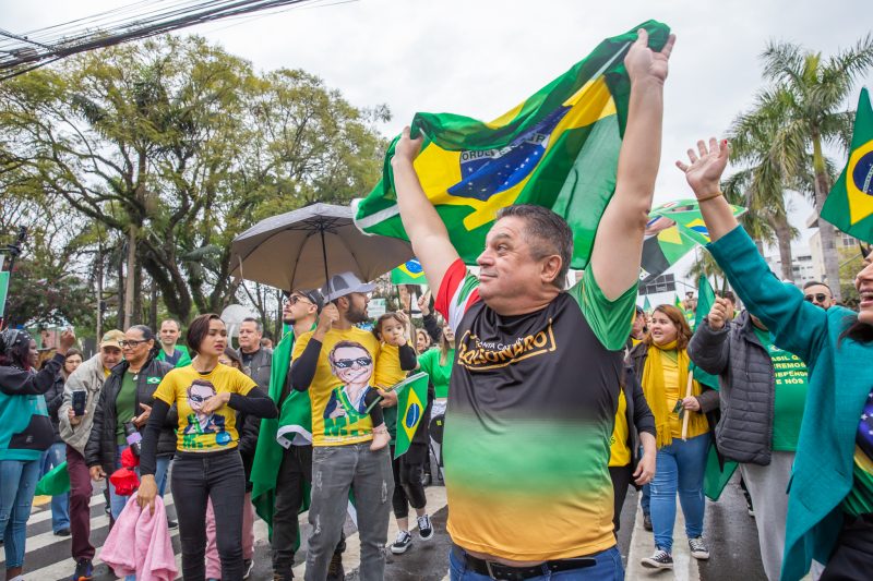 Jo&atilde;o Rodrigues, prefeito de Chapec&oacute; durante ato pol&iacute;tico na cidade – Foto: Leandro Schmidt/Divulga&ccedil;&atilde;o/ND